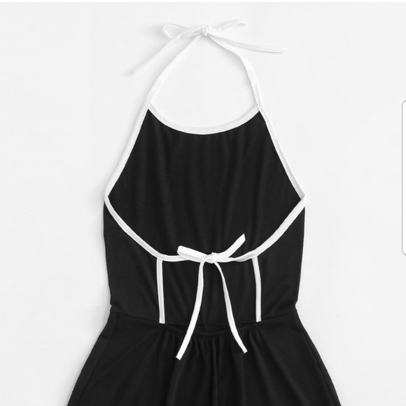 Open Back Knot Halter Romper - Picture 2 of 7